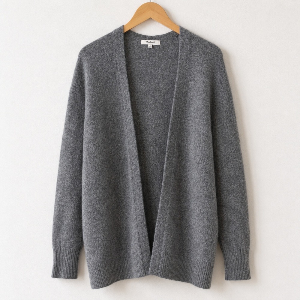 Madewell Coziest Yarn Wool Alpaca Blend Cardigan Open Front Longline / Size M